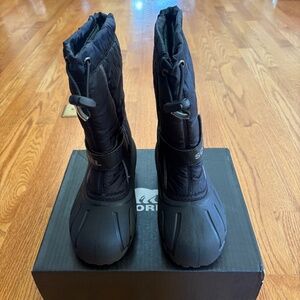 Sorel Youth Flurry, Insulated, Black/Grey, Size 2